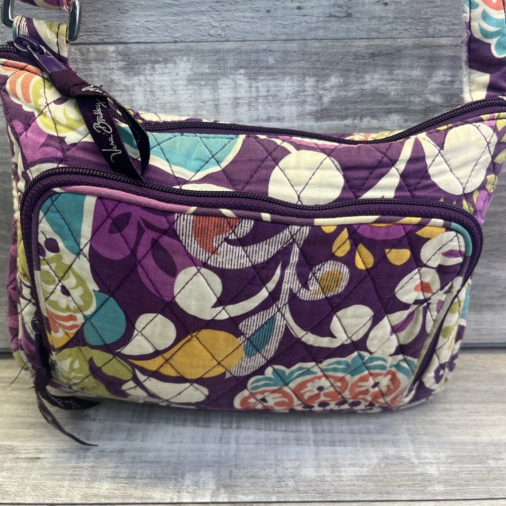 Retired Vera Bradley Plum Crazy Pattern Little Hipster Crossbody Bag Purse 2013